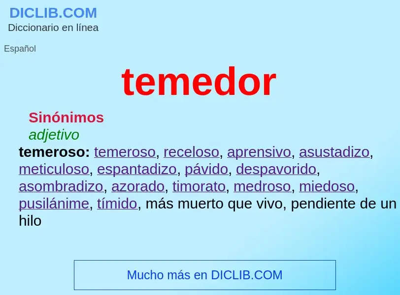 What is temedor - meaning and definition