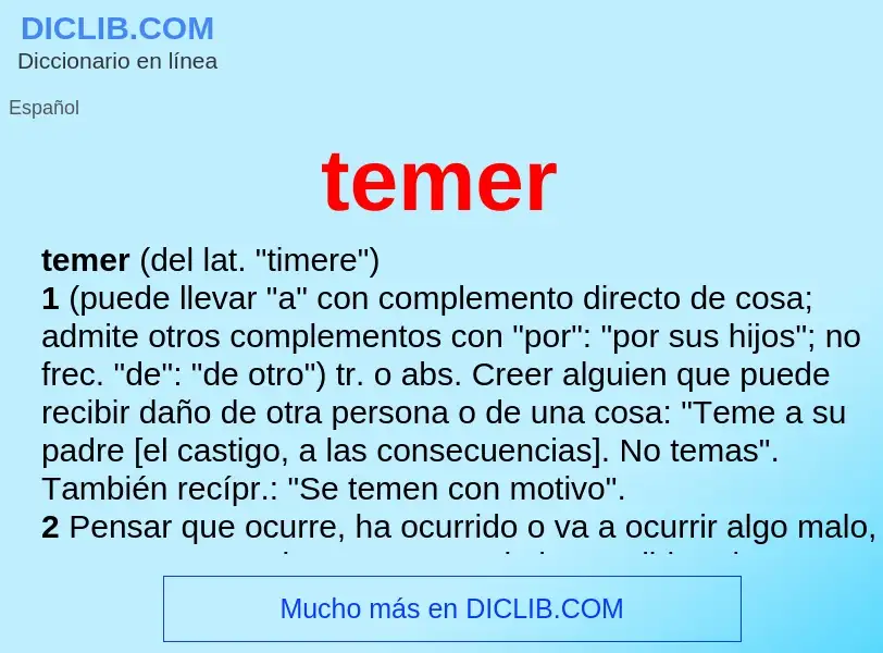 Qu'est-ce que temer - définition