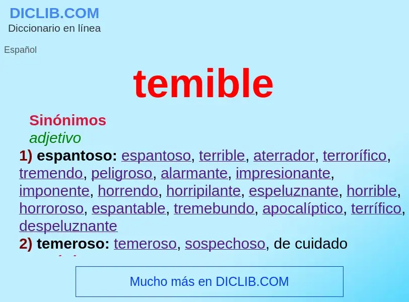 What is temible - meaning and definition