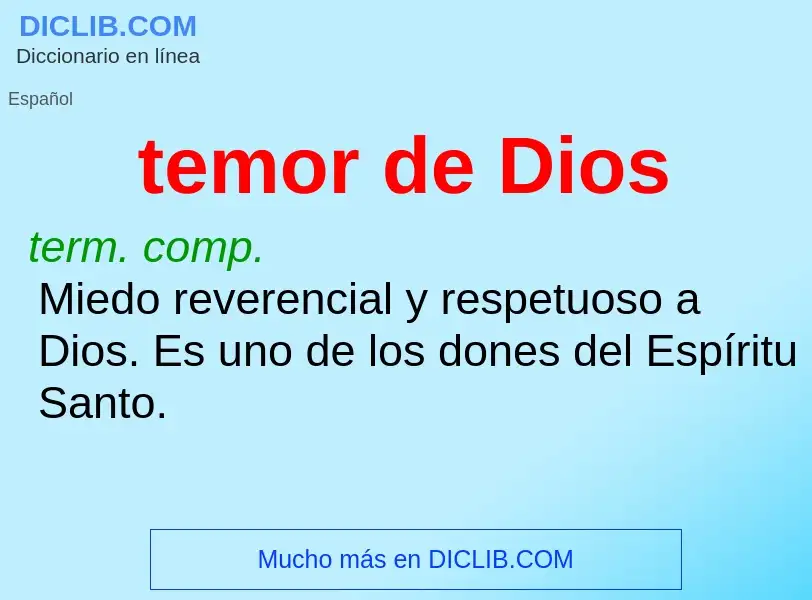 What is temor de Dios - meaning and definition