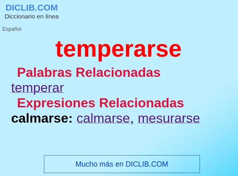 O que é temperarse - definição, significado, conceito