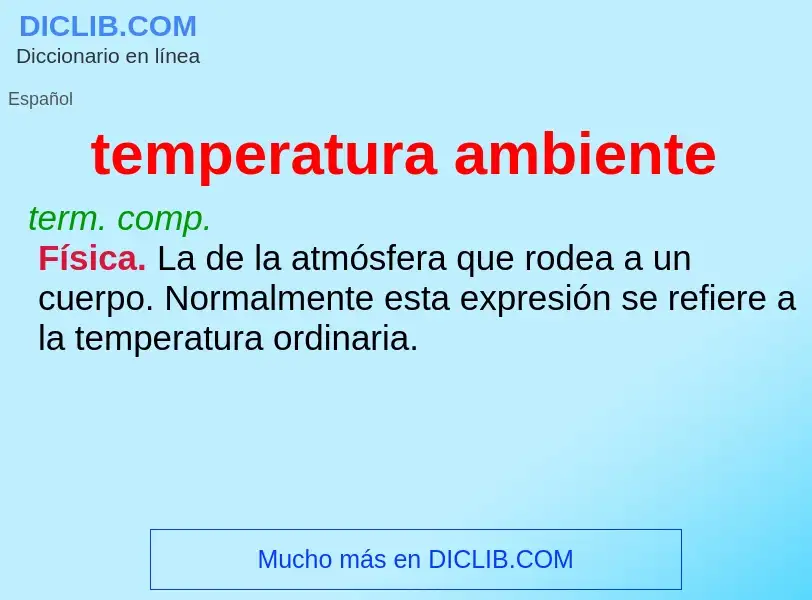 Che cos'è temperatura ambiente - definizione