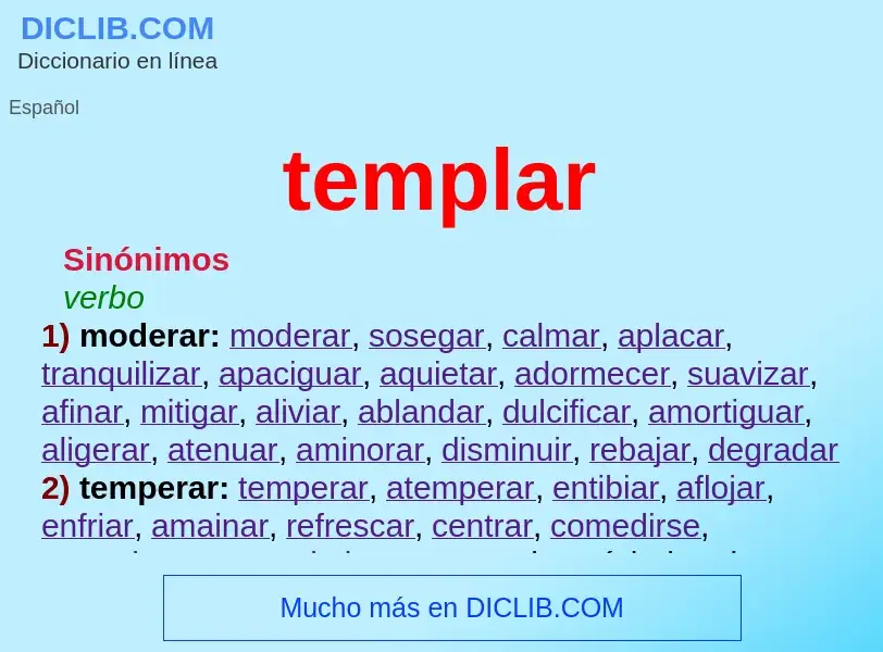 O que é templar - definição, significado, conceito