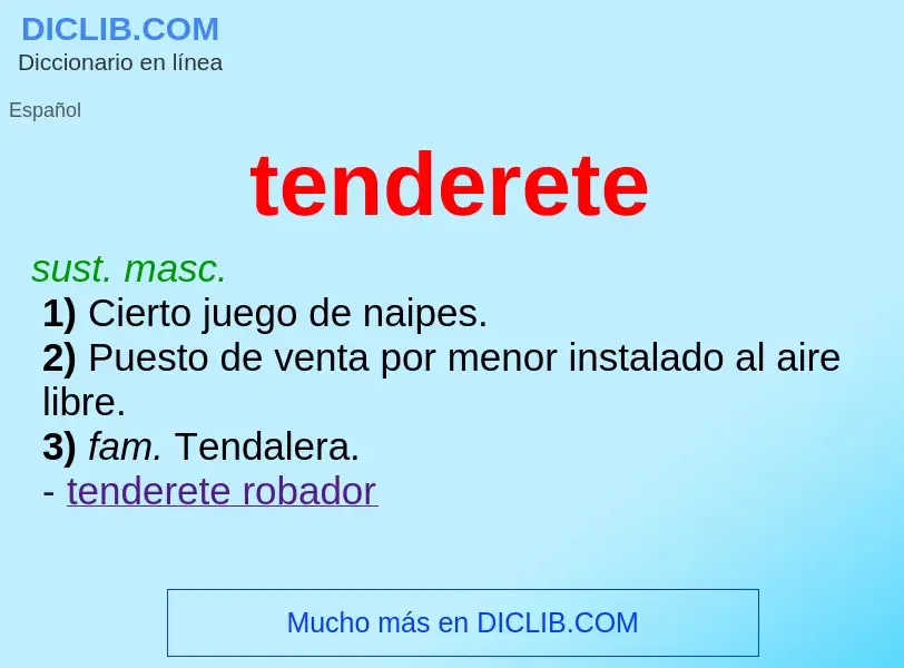 Wat is tenderete - definition