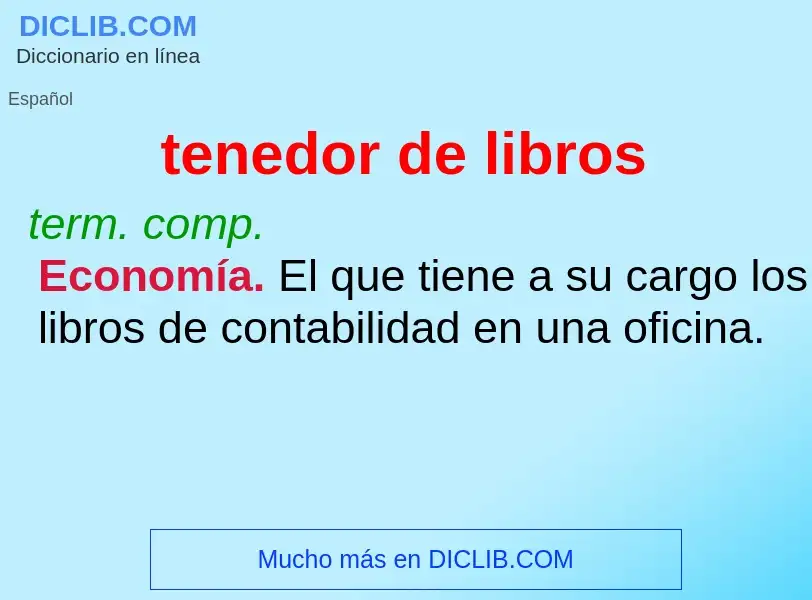 ¿Qué es tenedor de libros? - significado y definición