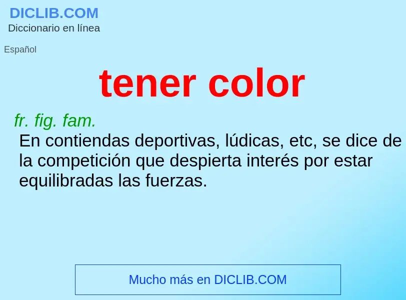 What is tener color - meaning and definition