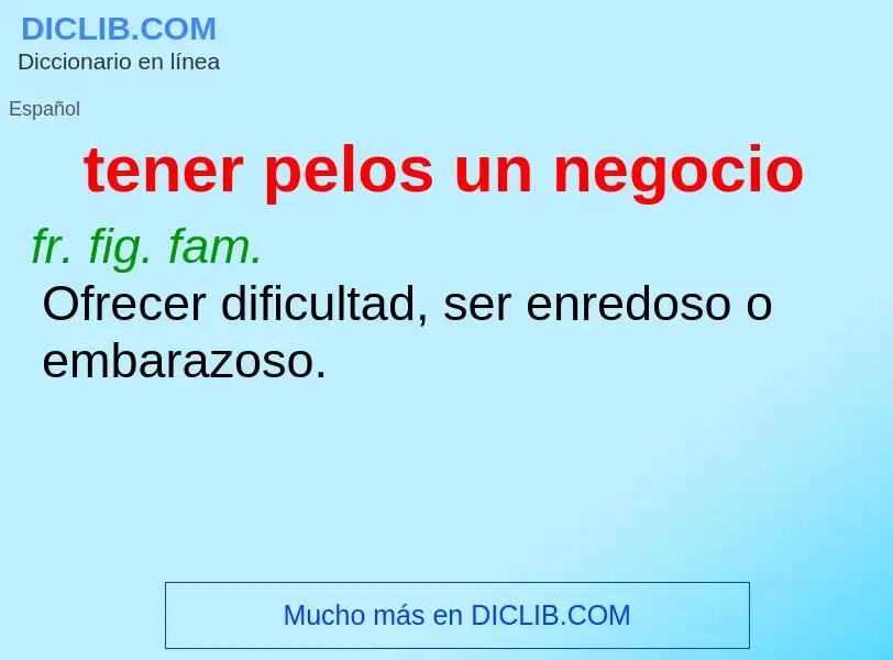 ¿Qué es tener pelos un negocio? - significado y definición