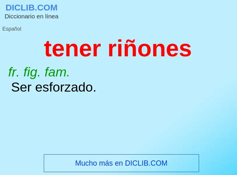 ¿Qué es tener riñones? - significado y definición