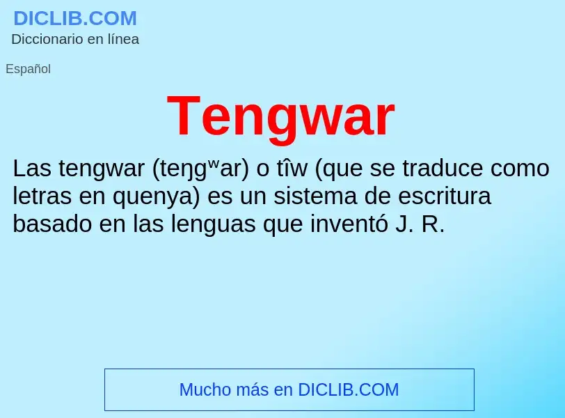 Wat is Tengwar - definition