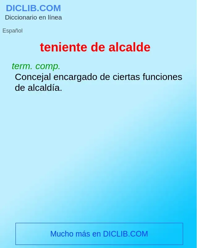 What is teniente de alcalde - definition