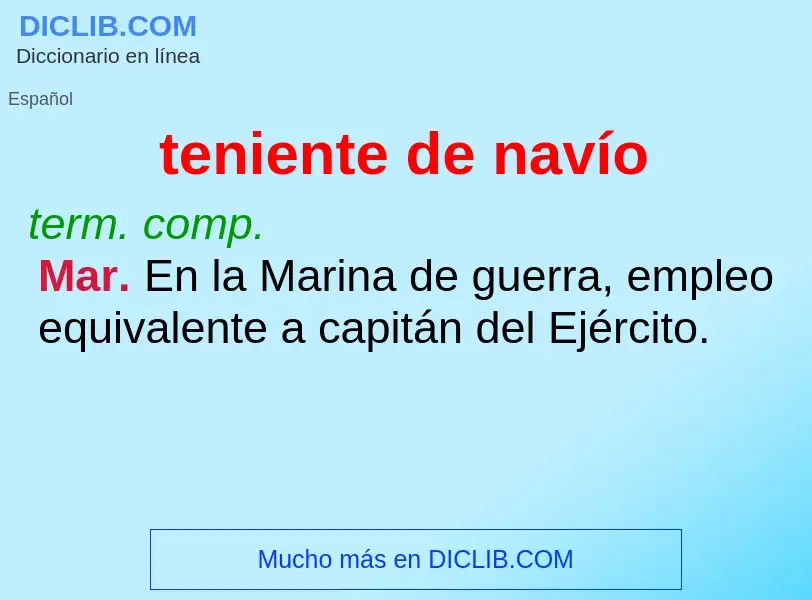 What is teniente de navío - definition