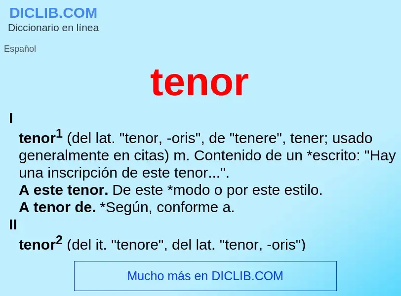 O que é tenor - definição, significado, conceito