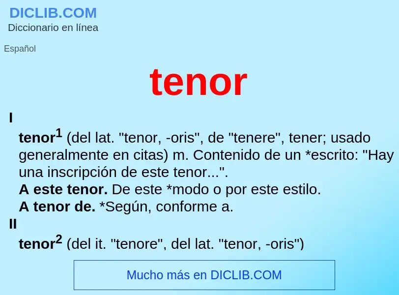 What is tenor - definition