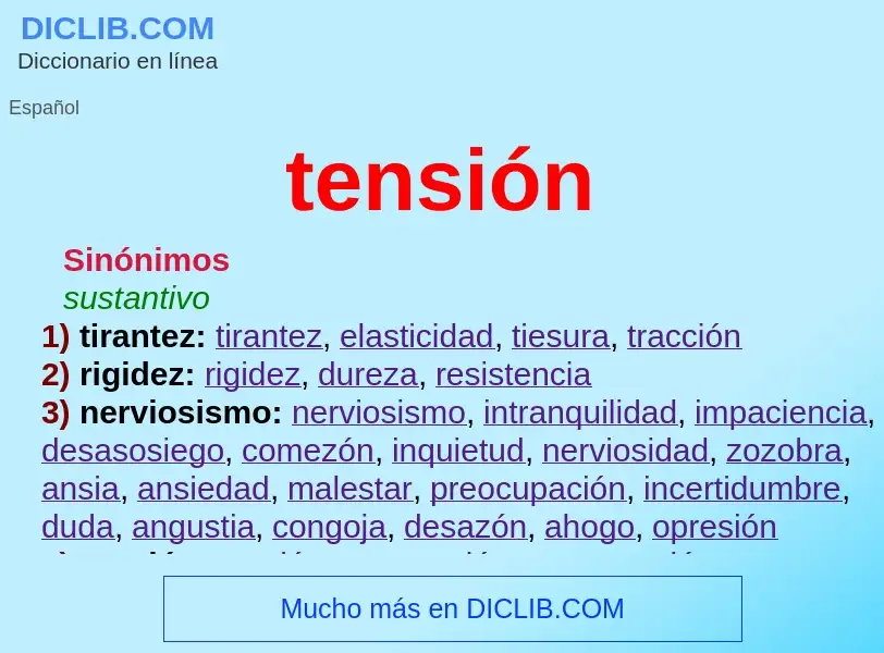 ¿Qué es tensión? - significado y definición