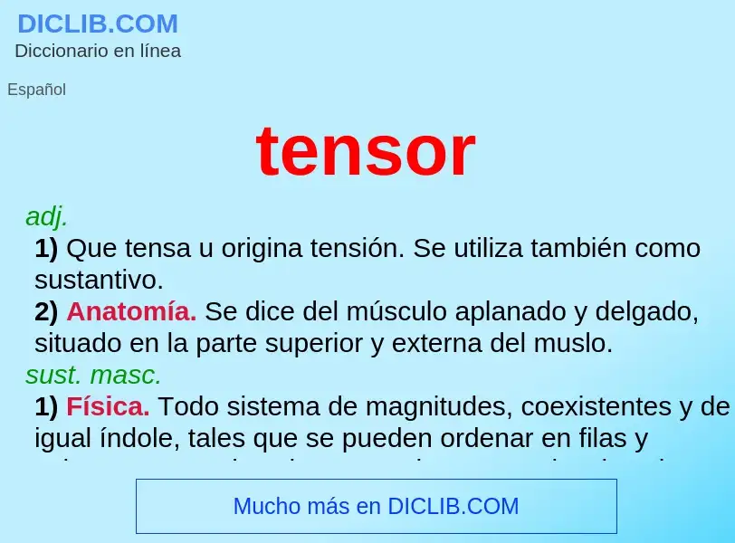 What is tensor - meaning and definition