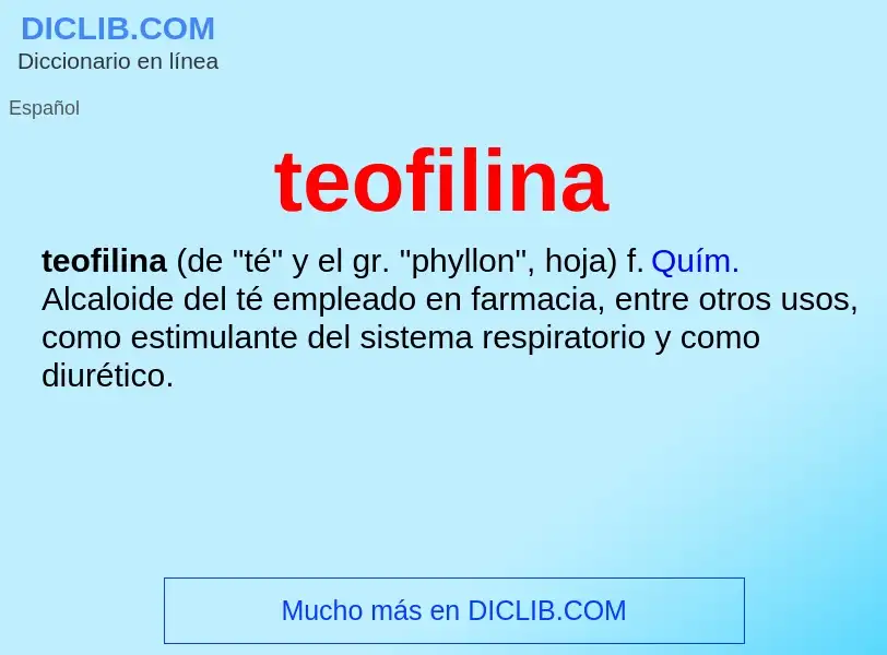 ¿Qué es teofilina? - significado y definición