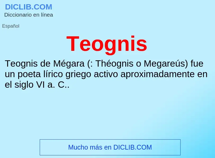 ¿Qué es Teognis? - significado y definición