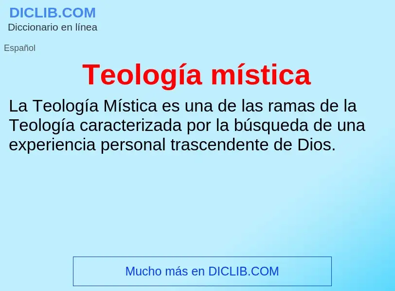 What is Teología mística - definition