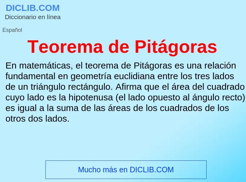 ¿Qué es Teorema de Pitágoras? - significado y definición