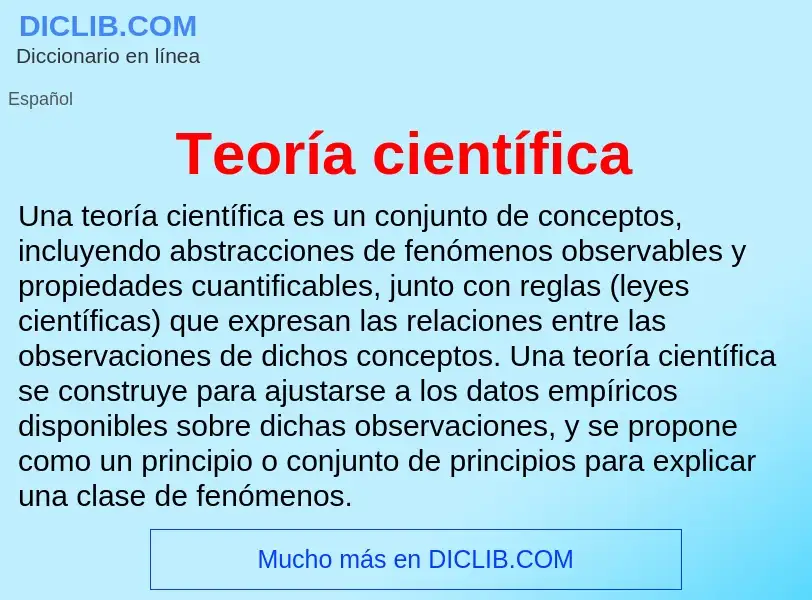 ¿Qué es Teoría científica? - significado y definición