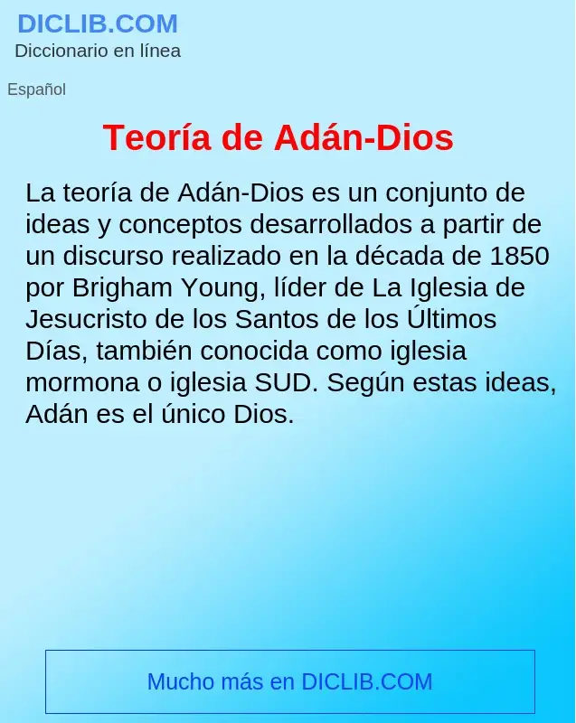 What is Teoría de Adán-Dios - definition
