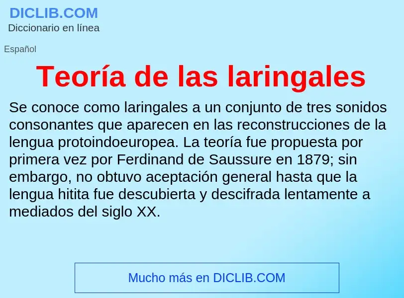 Что такое Teoría de las laringales - определение