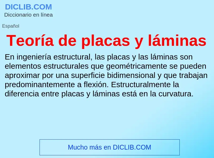 Was ist Teoría de placas y láminas - Definition