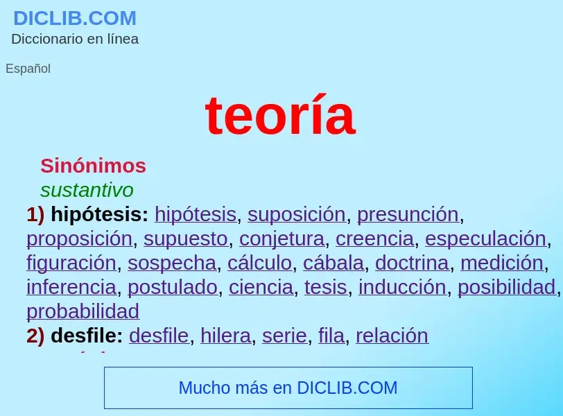 What is teoría - definition