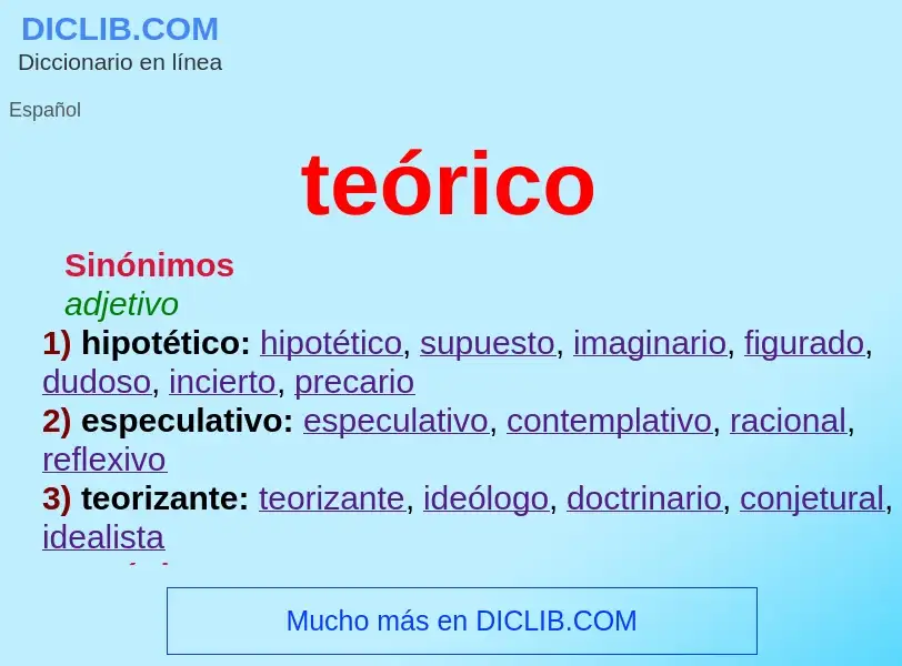 Was ist teórico - Definition