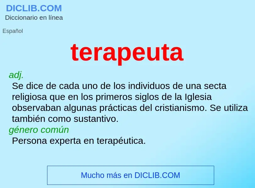 What is terapeuta - meaning and definition