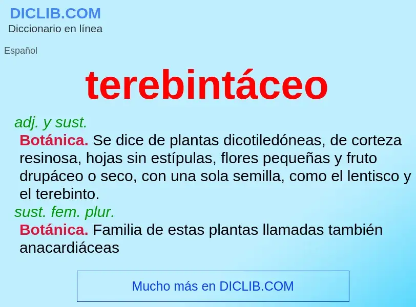 Что такое terebintáceo - определение