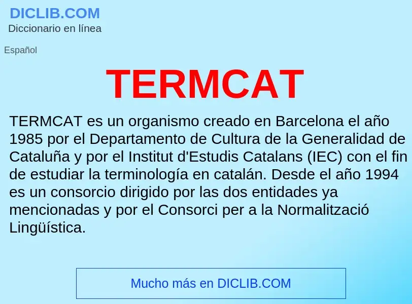 Wat is TERMCAT - definition