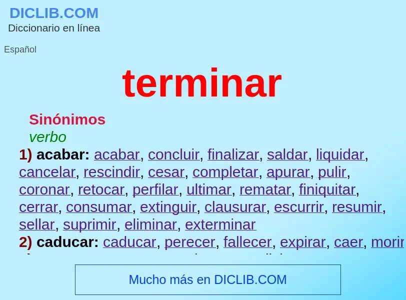 What is terminar - definition