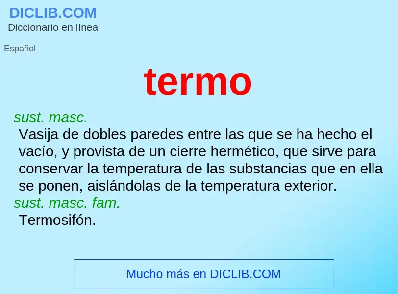 ¿Qué es termo? - significado y definición