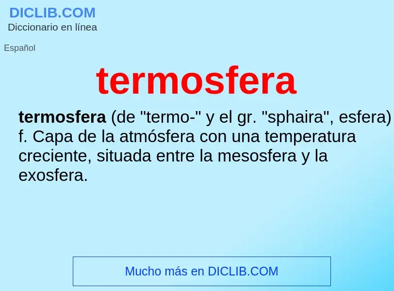 ¿Qué es termosfera? - significado y definición