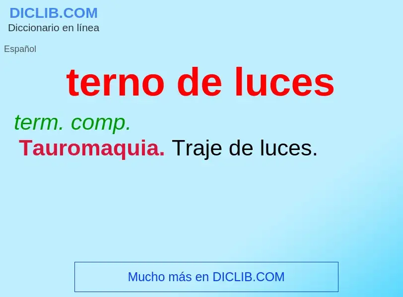 O que é terno de luces - definição, significado, conceito