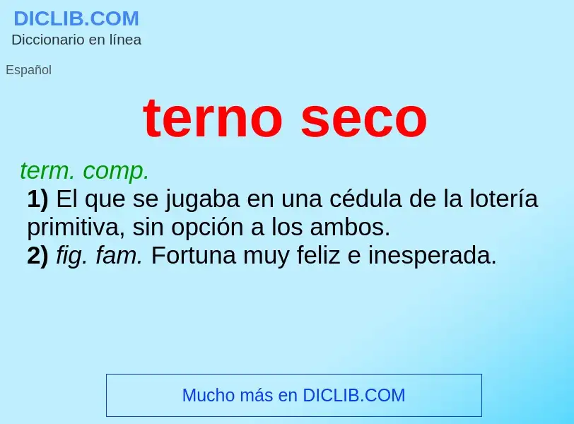 O que é terno seco - definição, significado, conceito