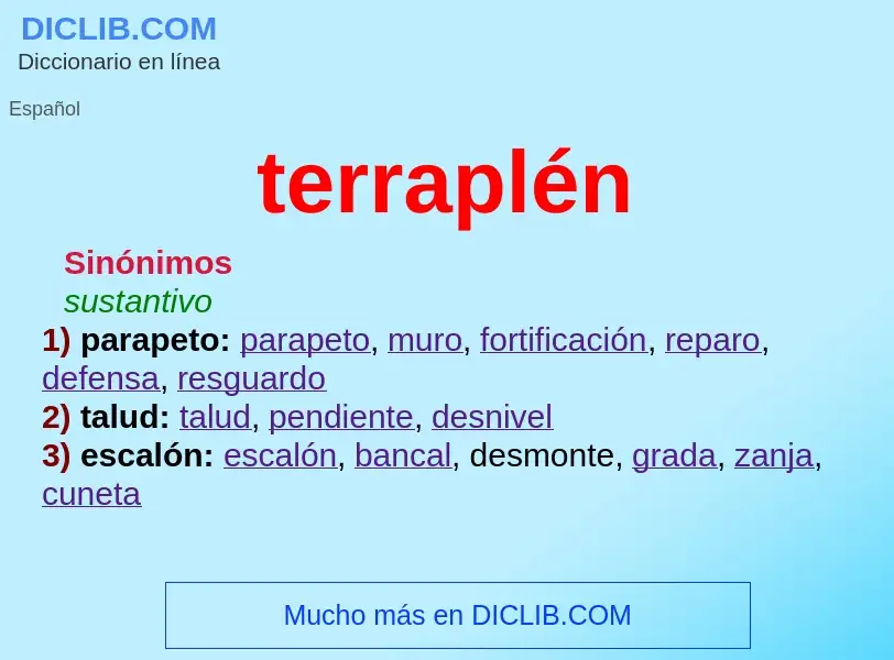 What is terraplén - definition