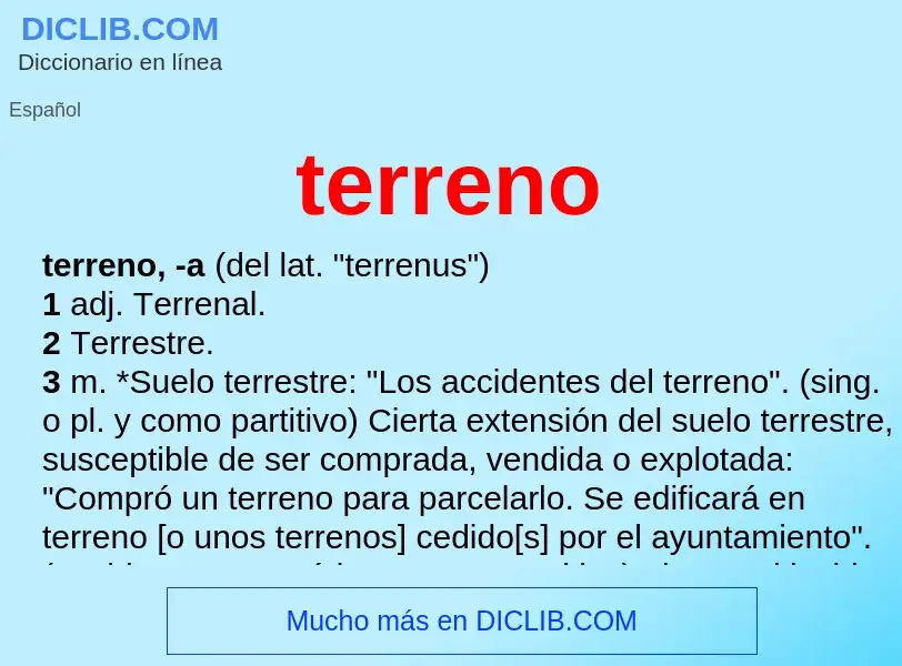 Was ist terreno - Definition