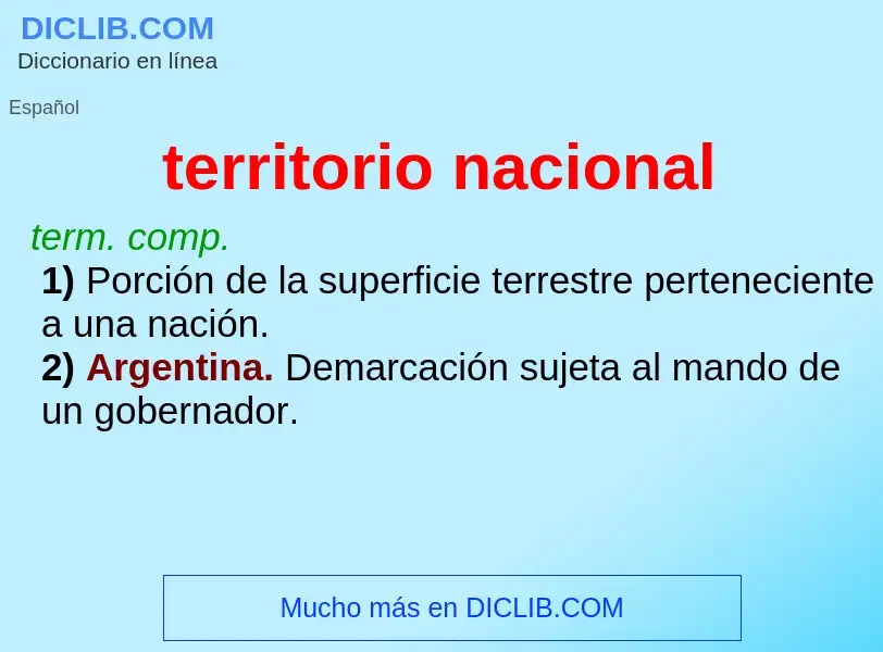 ¿Qué es territorio nacional? - significado y definición