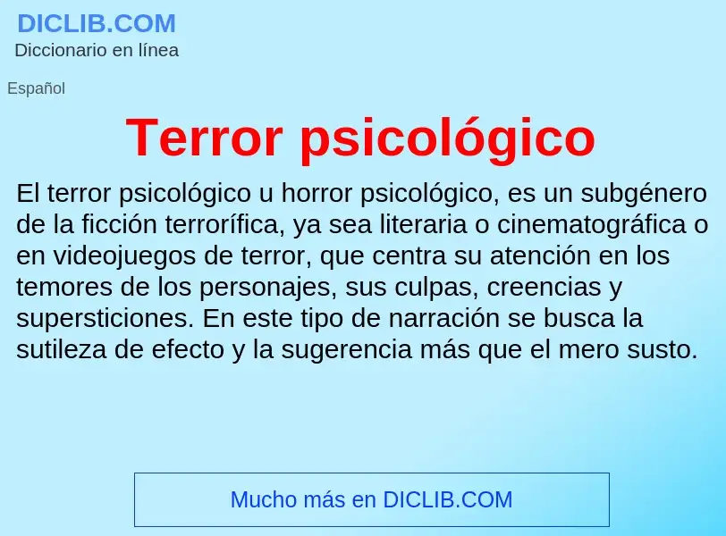 Wat is Terror psicológico - definition