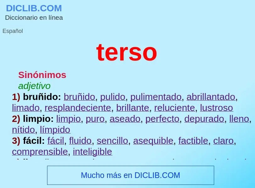 What is terso - meaning and definition