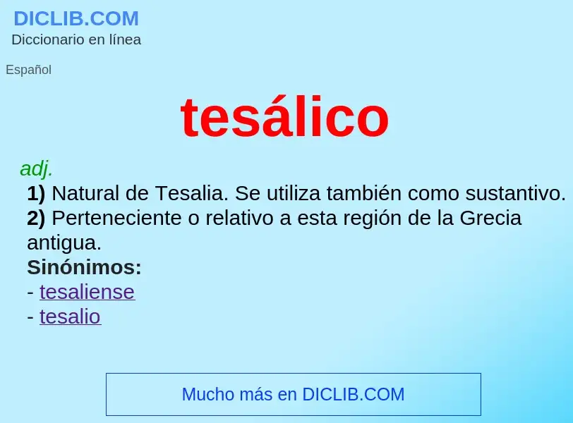 What is tesálico - meaning and definition