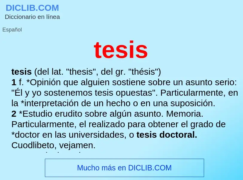 O que é tesis - definição, significado, conceito