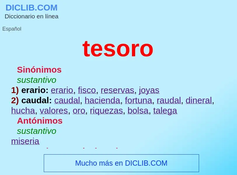 What is tesoro - meaning and definition