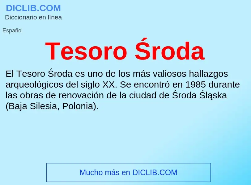 What is Tesoro Środa - meaning and definition