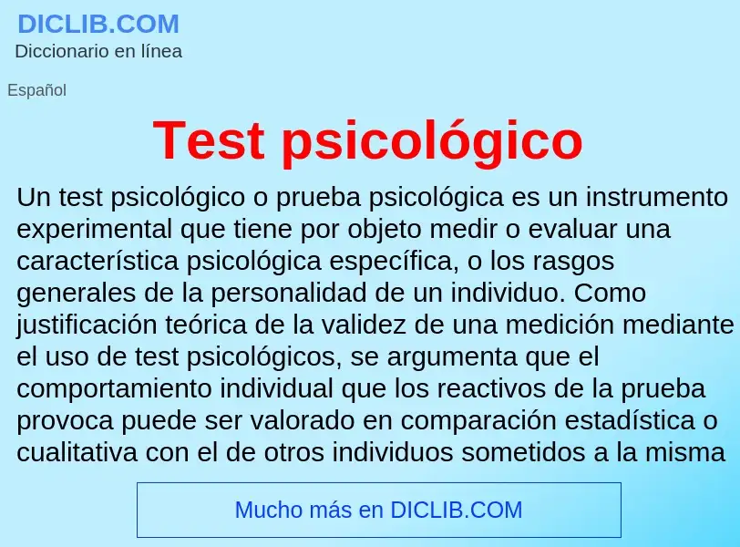 Che cos'è Test psicológico - definizione