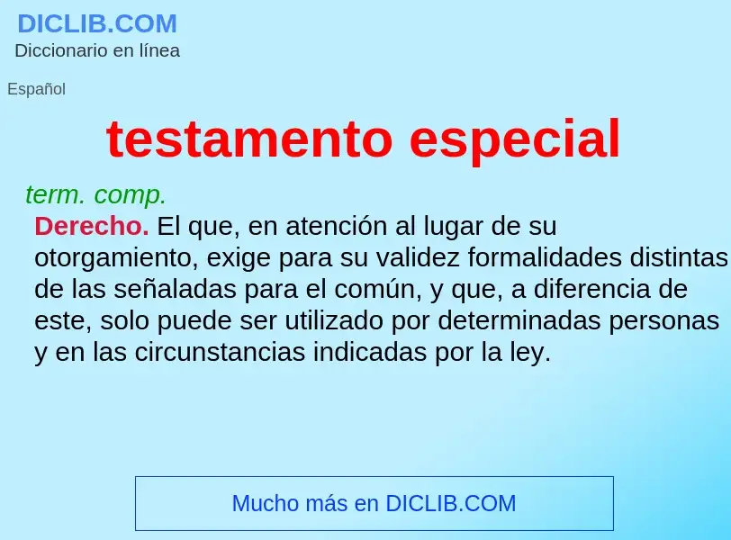 What is testamento especial - definition