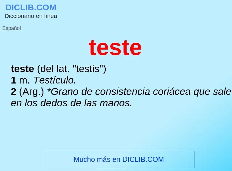 What is teste - meaning and definition