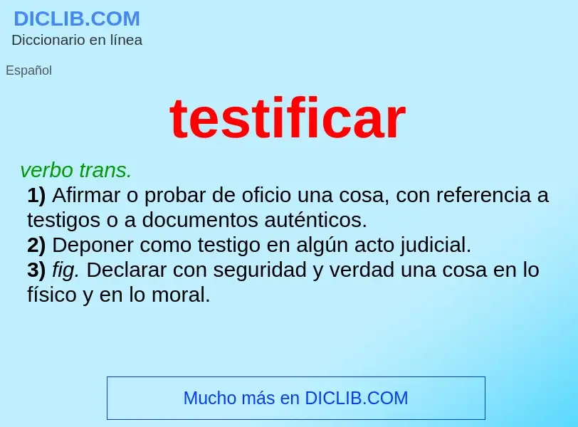 What is testificar - definition